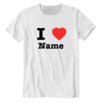 love heart with name t shirt